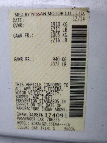 Photo 10 from auction – 2015 NISSAN ALTIMA 2.5 with VIN 1N4AL3AP8FN374091