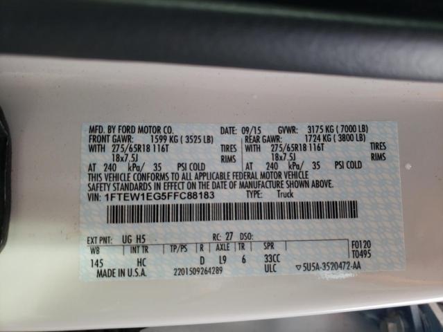 Photo 10 from auction – 2015 FORD F150 FX4X4 with VIN 1FTEW1EG5FFC88183