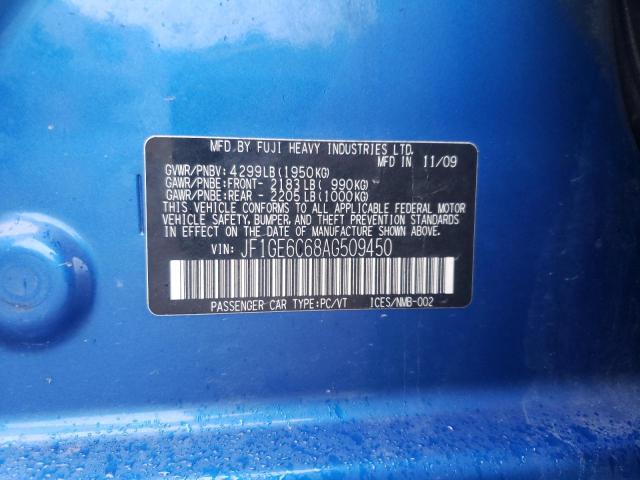 Photo 10 from auction – 2010 SUBARU IMPREZA 2. with VIN JF1GE6C68AG509450