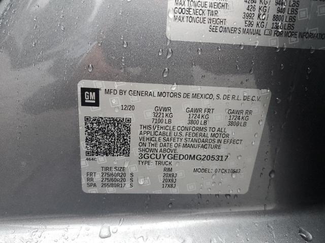 Photo 10 from auction – 2021 CHEVROLET SILVERADO with VIN 3GCUYGED0MG205317
