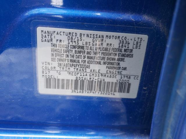 Photo 10 from auction – 2015 NISSAN SENTRA with VIN 3N1AB7AP4FY322046