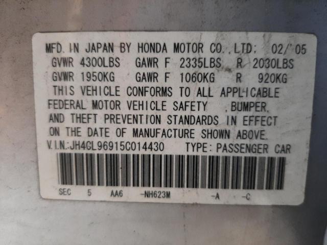 Photo 10 from auction – 2005 ACURA TSX with VIN JH4CL96915C014430