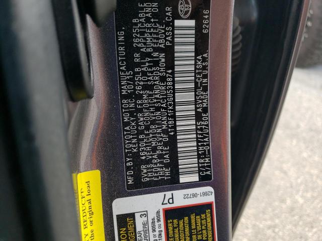 Photo 10 from auction – 2016 TOYOTA CAMRY LE with VIN 4T1BF1FK3GU538874