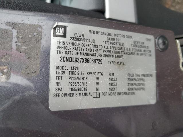 Photo 10 from auction – 2008 CHEVROLET EQUINOX SP with VIN 2CNDL937X86068729