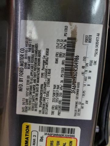 Photo 10 from auction – 2013 FORD FUSION SE with VIN 3FA6P0HR6DR304986