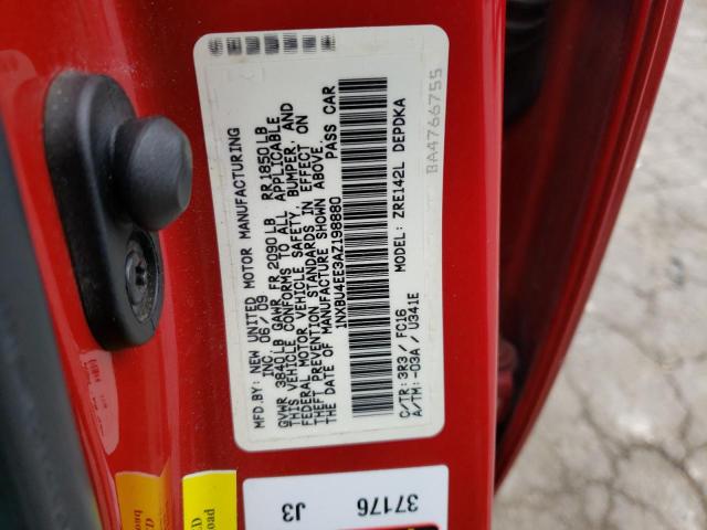 Photo 10 from auction – 2010 TOYOTA COROLLA BA with VIN 1NXBU4EE3AZ198880