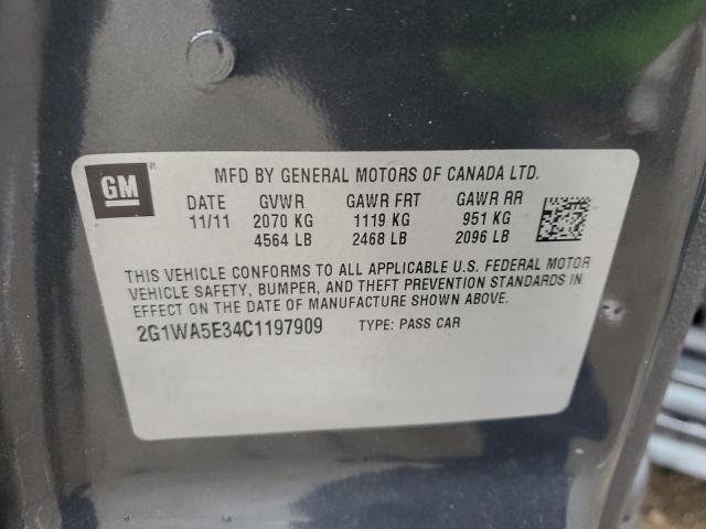 Photo 10 from auction – 2012 CHEVROLET IMPALA LS with VIN 2G1WA5E34C1197909