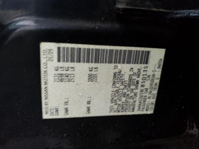 Photo 10 from auction – 2009 NISSAN MAXIMA S with VIN 1N4AA51E59C850135