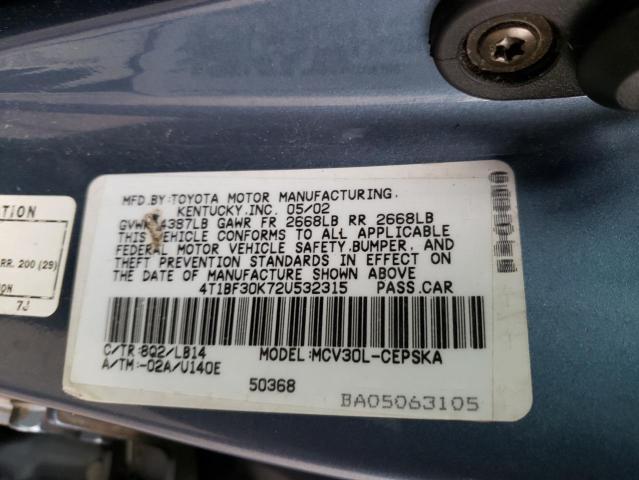 Photo 10 from auction – 2002 TOYOTA CAMRY LE with VIN 4T1BF30K72U532315