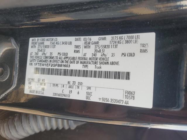 Photo 10 from auction – 2016 FORD F150 SUPER with VIN 1FTEW1EF2GFB81603