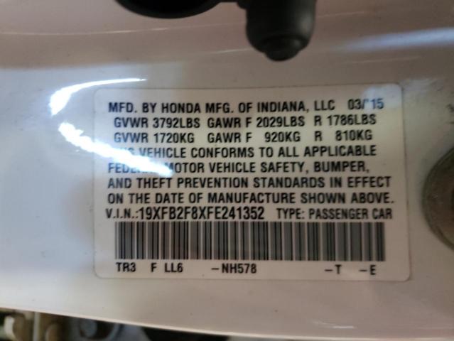 Photo 10 from auction – 2015 HONDA CIVIC EX with VIN 19XFB2F8XFE241352