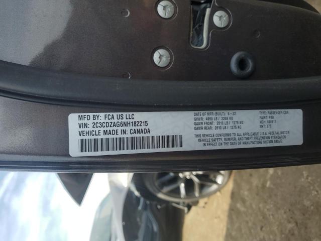 Photo 10 from auction – 2022 DODGE CHALLENGER with VIN 2C3CDZAG6NH182215