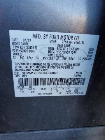 Photo 10 from auction – 2013 FORD EXPLORER L with VIN 1FM5K7F89DGB00063
