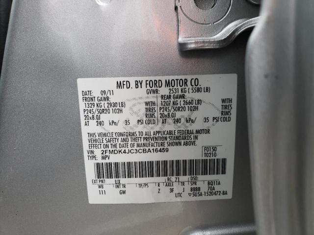 Photo 10 from auction – 2012 FORD EDGE SEL with VIN 2FMDK4JC3CBA16459
