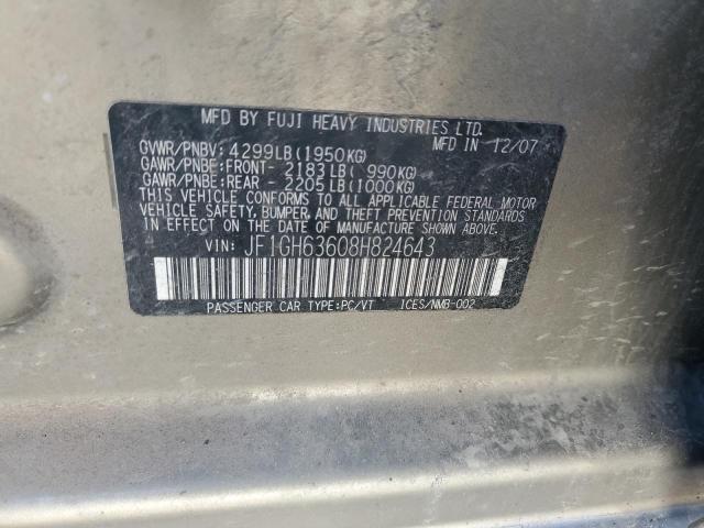 Photo 10 from auction – 2008 SUBARU IMPREZA OU with VIN JF1GH63608H824643