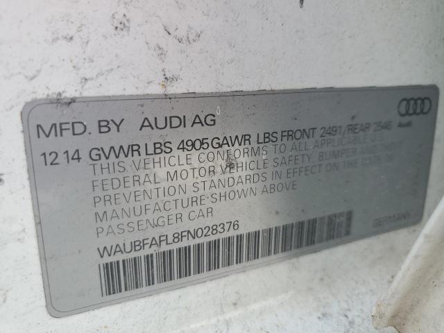 Zdjęcie 10 z aukcji – 2015 AUDI A4 PREMIUM z VIN WAUBFAFL8FN028376