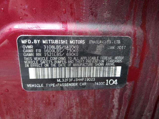 Photo 10 from auction – 2017 MITSUBISHI MIRAGE with VIN ML32F3FJ3HHF19023