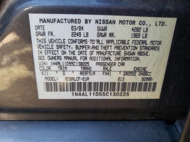 Photo 10 from auction – 2005 NISSAN ALTIMA S with VIN 1N4AL11D55C130225
