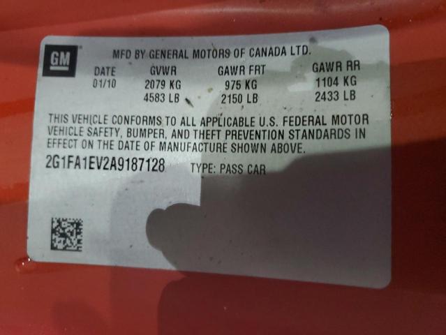 Photo 10 from auction – 2010 CHEVROLET CAMARO LS with VIN 2G1FA1EV2A9187128
