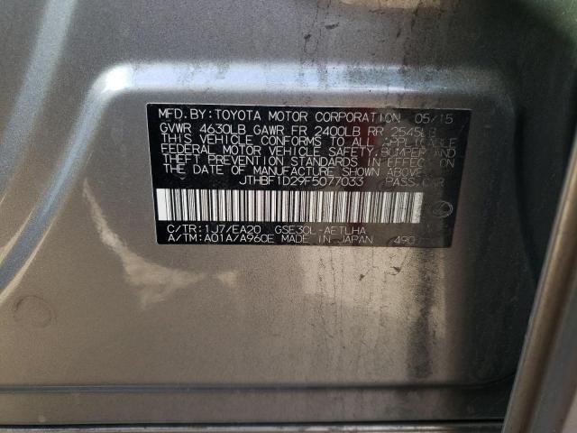 Photo 10 from auction – 2015 LEXUS IS 250 with VIN JTHBF1D29F5077033