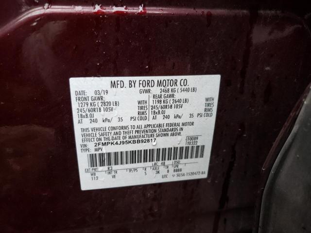 Photo 14 from auction – 2019 FORD EDGE SEL with VIN 2FMPK4J95KBB92817