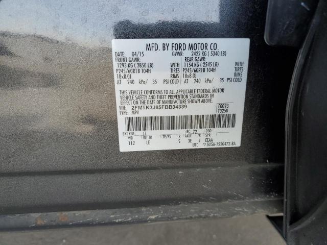 Photo 10 from auction – 2015 FORD EDGE SEL with VIN 2FMTK3J85FBB34339