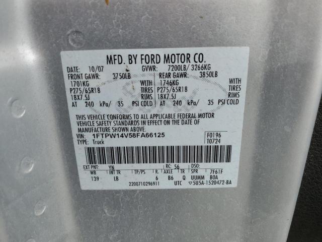 Photo 10 from auction – 2008 FORD F-150 with VIN 1FTPW14V58FA66125