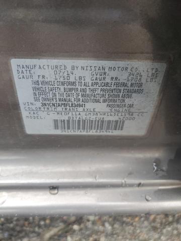 Photo 10 from auction – 2015 NISSAN VERSA S with VIN 3N1CN7AP8FL834941