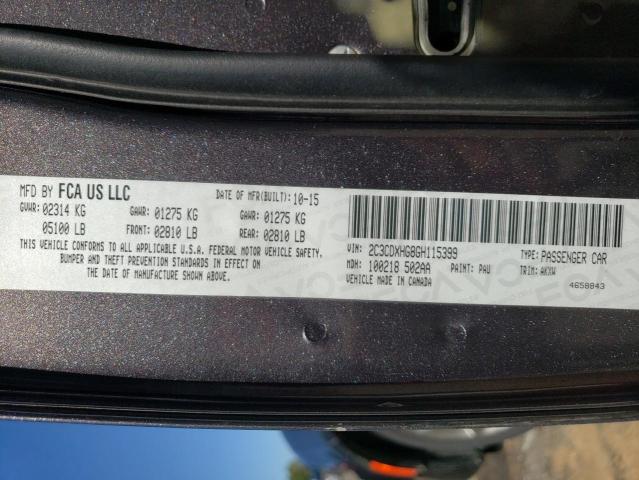 Photo 10 from auction – 2016 DODGE CHARGER SX with VIN 2C3CDXHG8GH115399