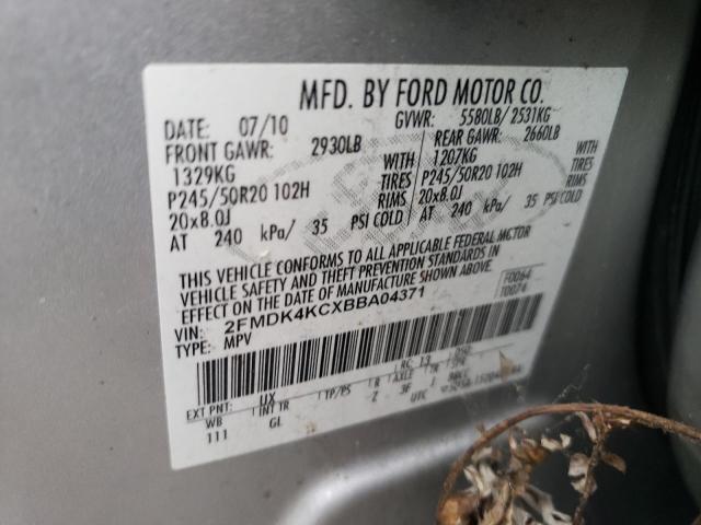 Photo 10 from auction – 2011 FORD EDGE LIMIT with VIN 2FMDK4KCXBBA04371