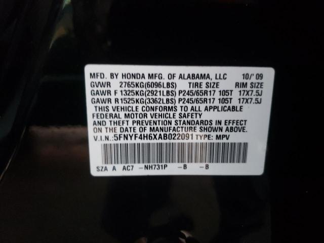 Photo 10 from auction – 2010 HONDA PILOT EXL with VIN 5FNYF4H6XAB022091