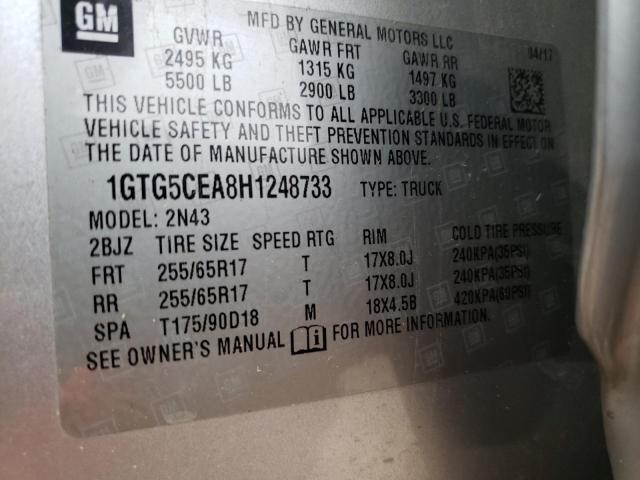 Photo 10 from auction – 2017 GMC CANYON SLE with VIN 1GTG5CEA8H1248733