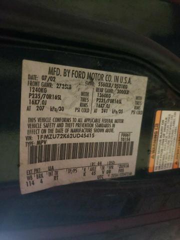 Photo 10 from auction – 2002 FORD EXPLORER X with VIN 1FMZU72K62UD45415