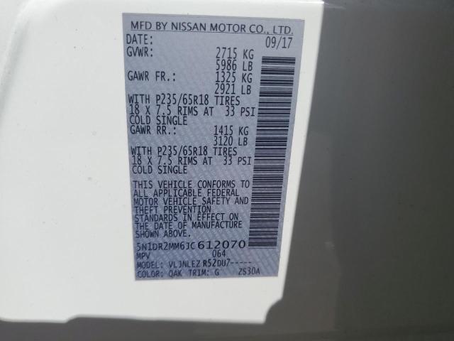 Photo 10 from auction – 2018 NISSAN PATHFINDER with VIN 5N1DR2MM6JC612070