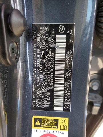 Photo 10 from auction – 2011 LEXUS CT 200 with VIN JTHKD5BH1B2036136