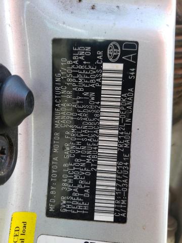 Photo 10 from auction – 2010 TOYOTA COROLLA BA with VIN 2T1BU4EE2AC528624