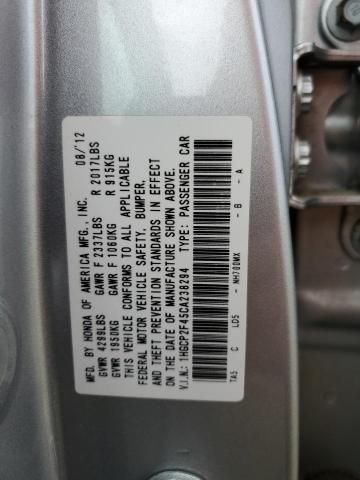 Photo 10 from auction – 2012 HONDA ACCORD LXP with VIN 1HGCP2F45CA238294