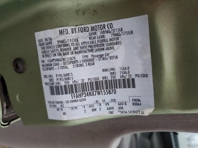 Photo 10 from auction – 2007 FORD FOCUS ZX4 with VIN 1FAHP34NX7W155870