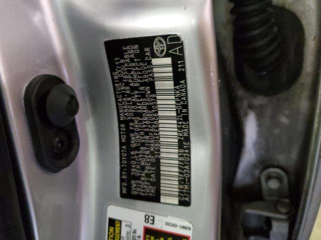 Photo 10 from auction – 2011 TOYOTA COROLLA BA with VIN 2T1BU4EE5BC610378