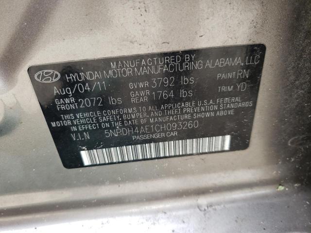 Photo 10 from auction – 2012 HYUNDAI ELANTRA with VIN 5NPDH4AE1CH093260