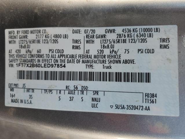 Photo 10 from auction – 2020 FORD F250 SUPER with VIN 1FT7X2B60LED97854