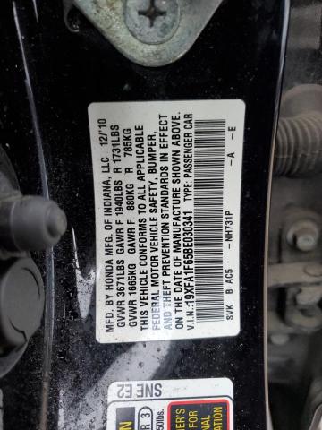 Photo 10 from auction – 2011 HONDA CIVIC LX-S with VIN 19XFA1F65BE030341