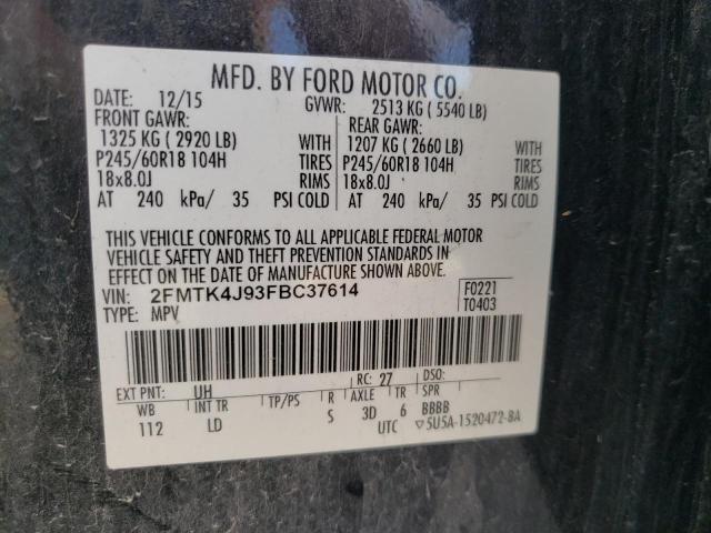 Photo 10 from auction – 2015 FORD EDGE SEL with VIN 2FMTK4J93FBC37614
