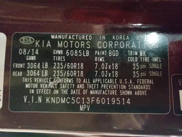Photo 10 from auction – 2015 KIA SEDONA EX with VIN KNDMC5C13F6019514