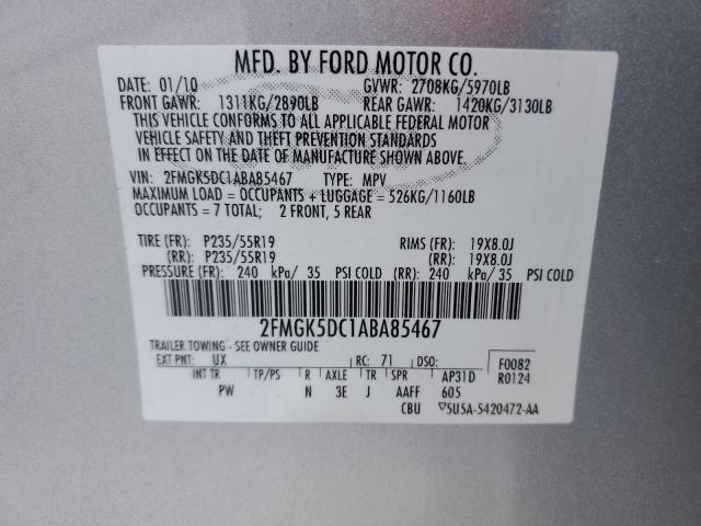 Photo 10 from auction – 2010 FORD FLEX LIMIT with VIN 2FMGK5DC1ABA85467