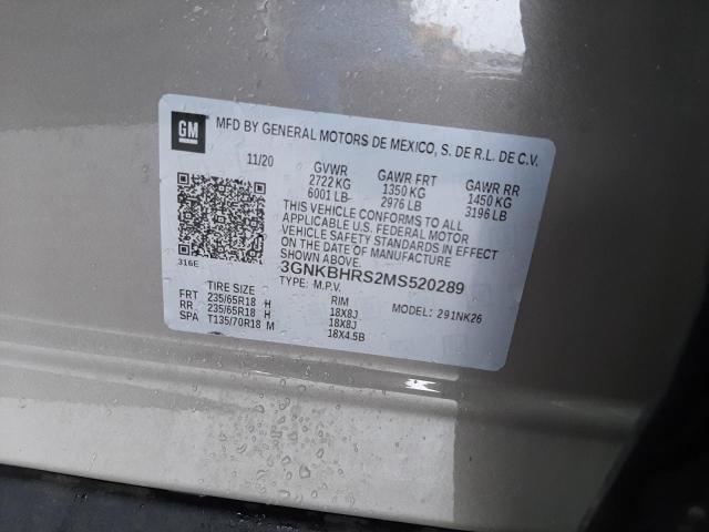 Photo 10 from auction – 2021 CHEVROLET BLAZER 2LT with VIN 3GNKBHRS2MS520289