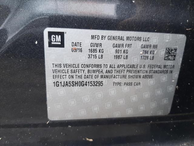Photo 10 from auction – 2016 CHEVROLET SONIC LS with VIN 1G1JA5SH0G4153295