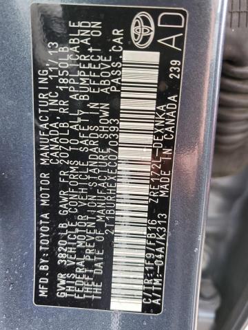 Photo 10 from auction – 2014 TOYOTA COROLLA L with VIN 2T1BURHEXEC070393