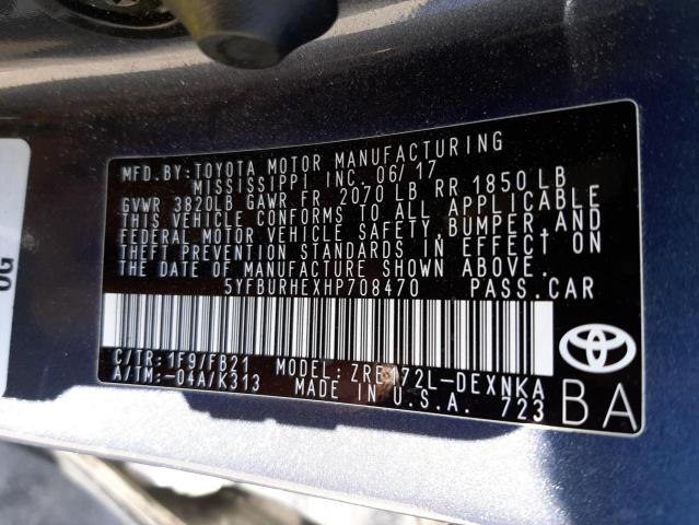 Photo 10 from auction – 2017 TOYOTA COROLLA L with VIN 5YFBURHEXHP708470