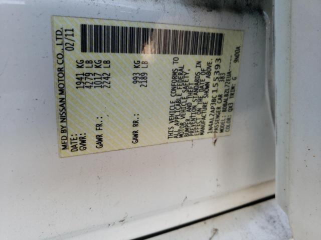 Photo 10 from auction – 2011 NISSAN ALTIMA BAS with VIN 1N4AL2AP3BC155393